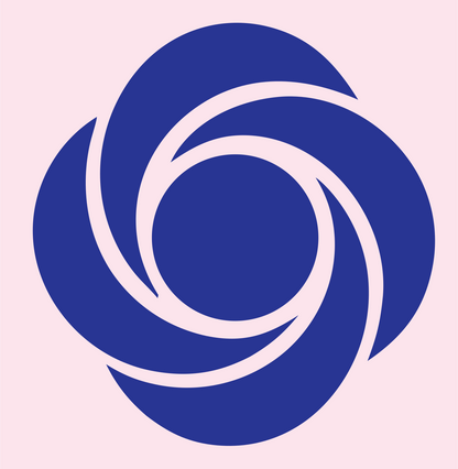 Negative Space Swirl Vortex Badge #fce4ec/#283593