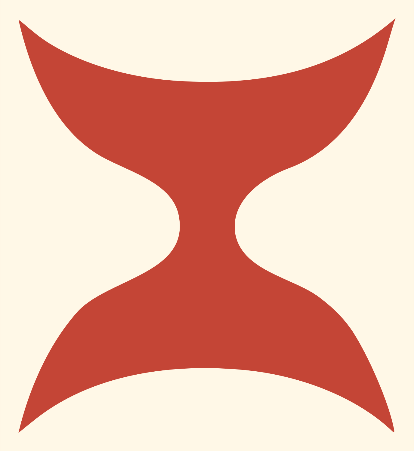 Geometric Hourglass Celestial Mark #fff8e7/#c44536