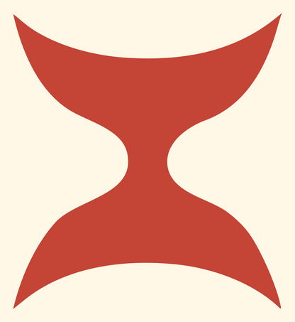 Geometric Hourglass Celestial Mark #fff8e7/#c44536
