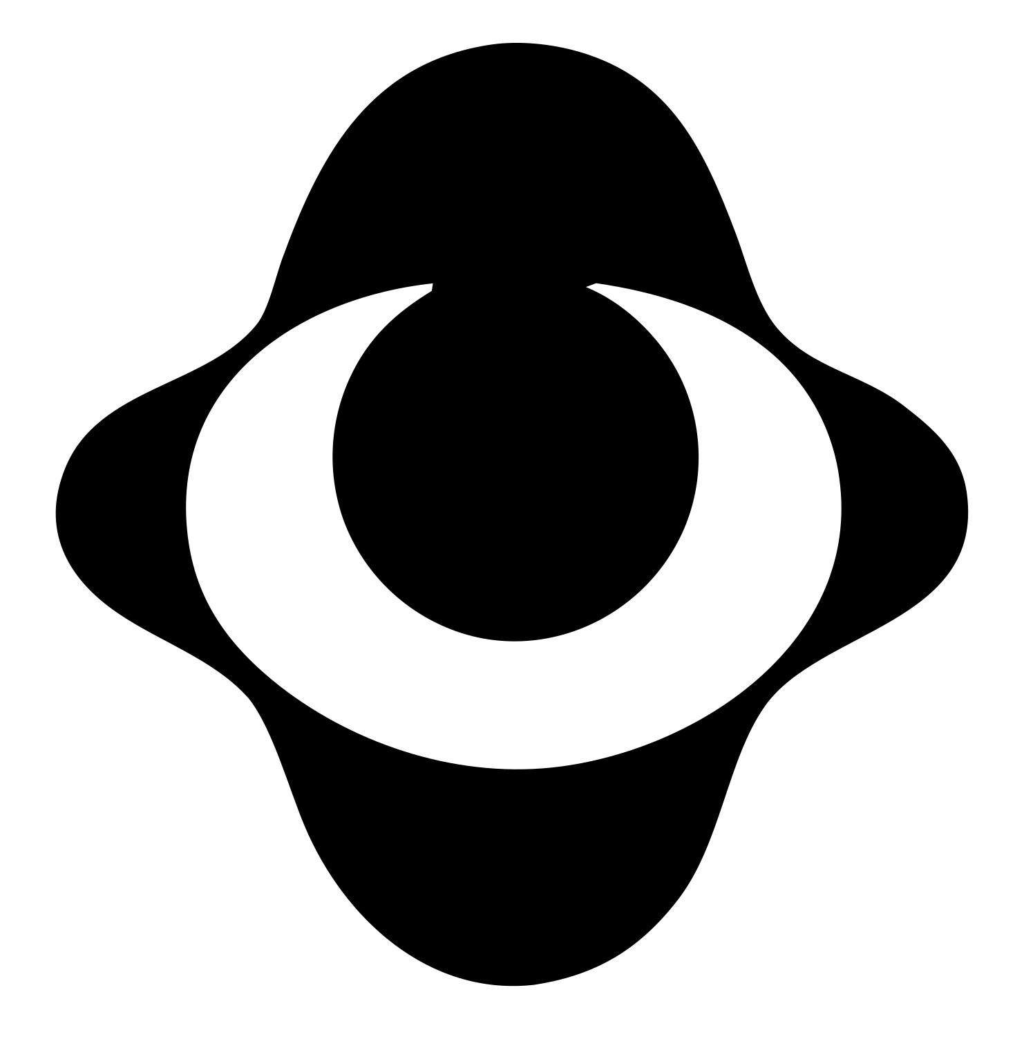Negative Space Eye Planet Badge #ffffff/#000000
