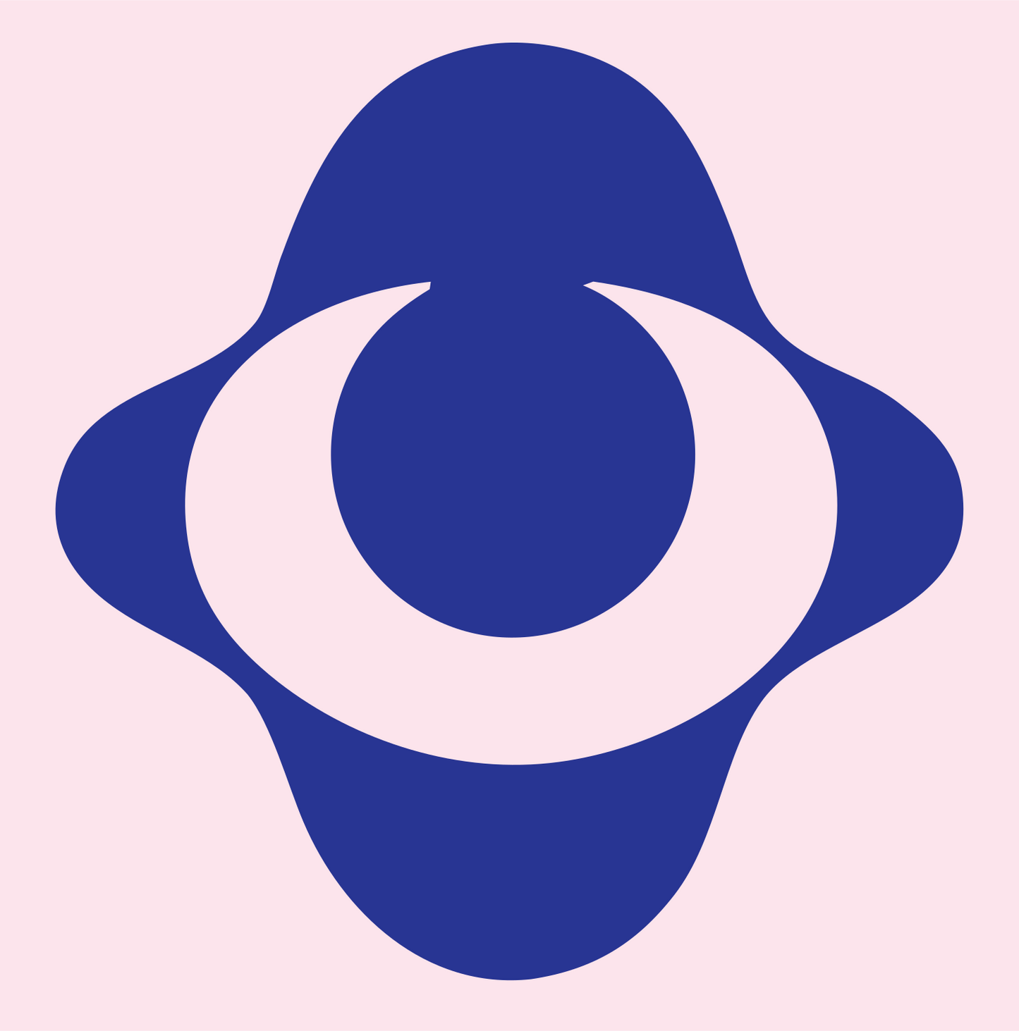 Negative Space Eye Planet Badge #fce4ec/#283593