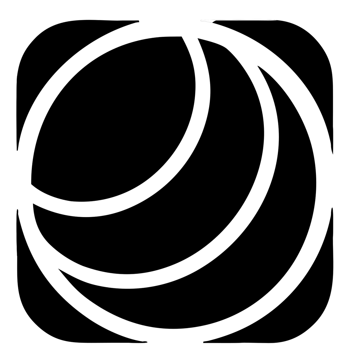 Negative Space Crescent Orbit Badge #ffffff/#000000