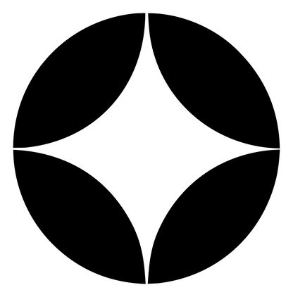 Negative Space Star Circle Badge #ffffff/#000000