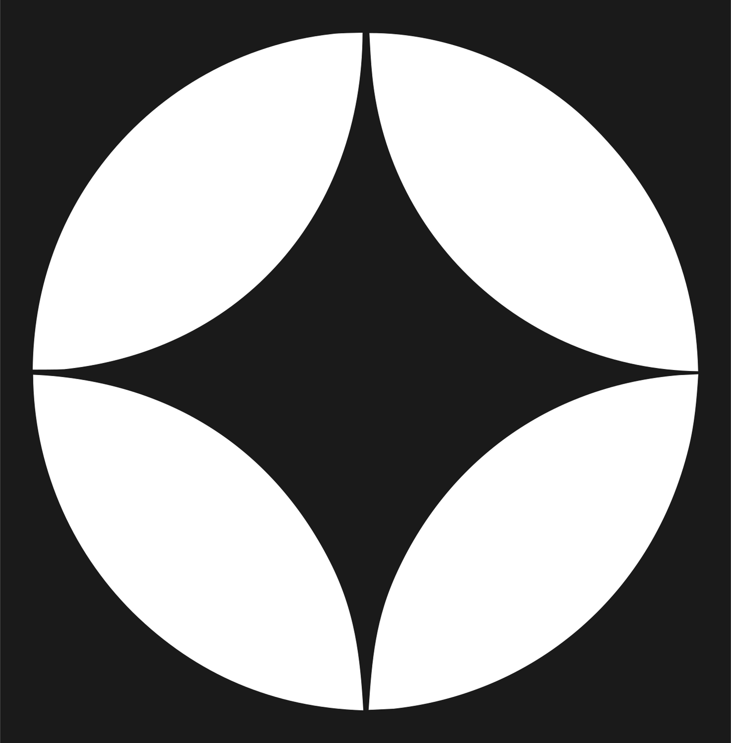 Negative Space Star Circle Badge #1a1a1a/#ffffff