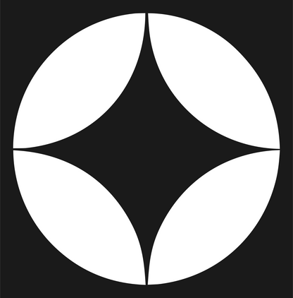 Negative Space Star Circle Badge #1a1a1a/#ffffff
