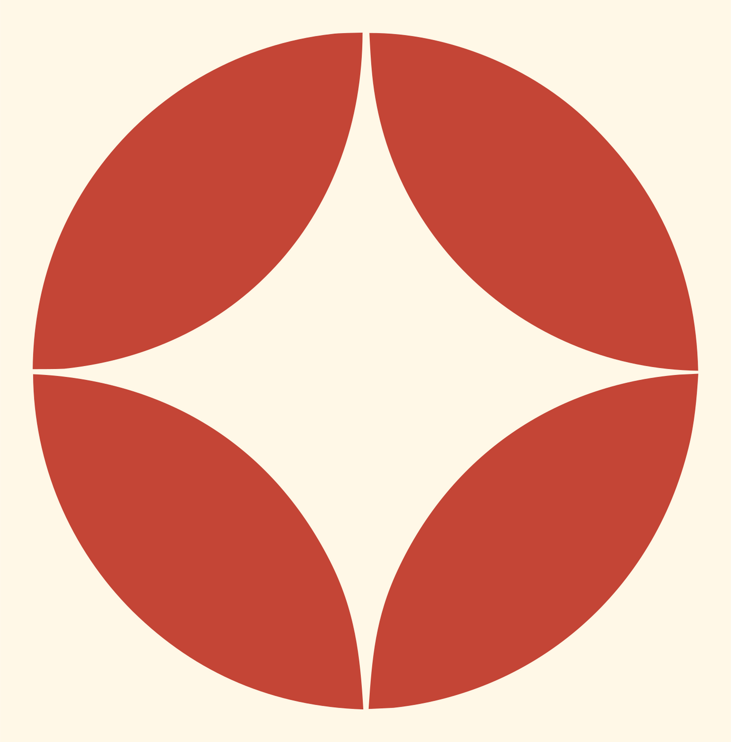 Negative Space Star Circle Badge #fff8e7/#c44536