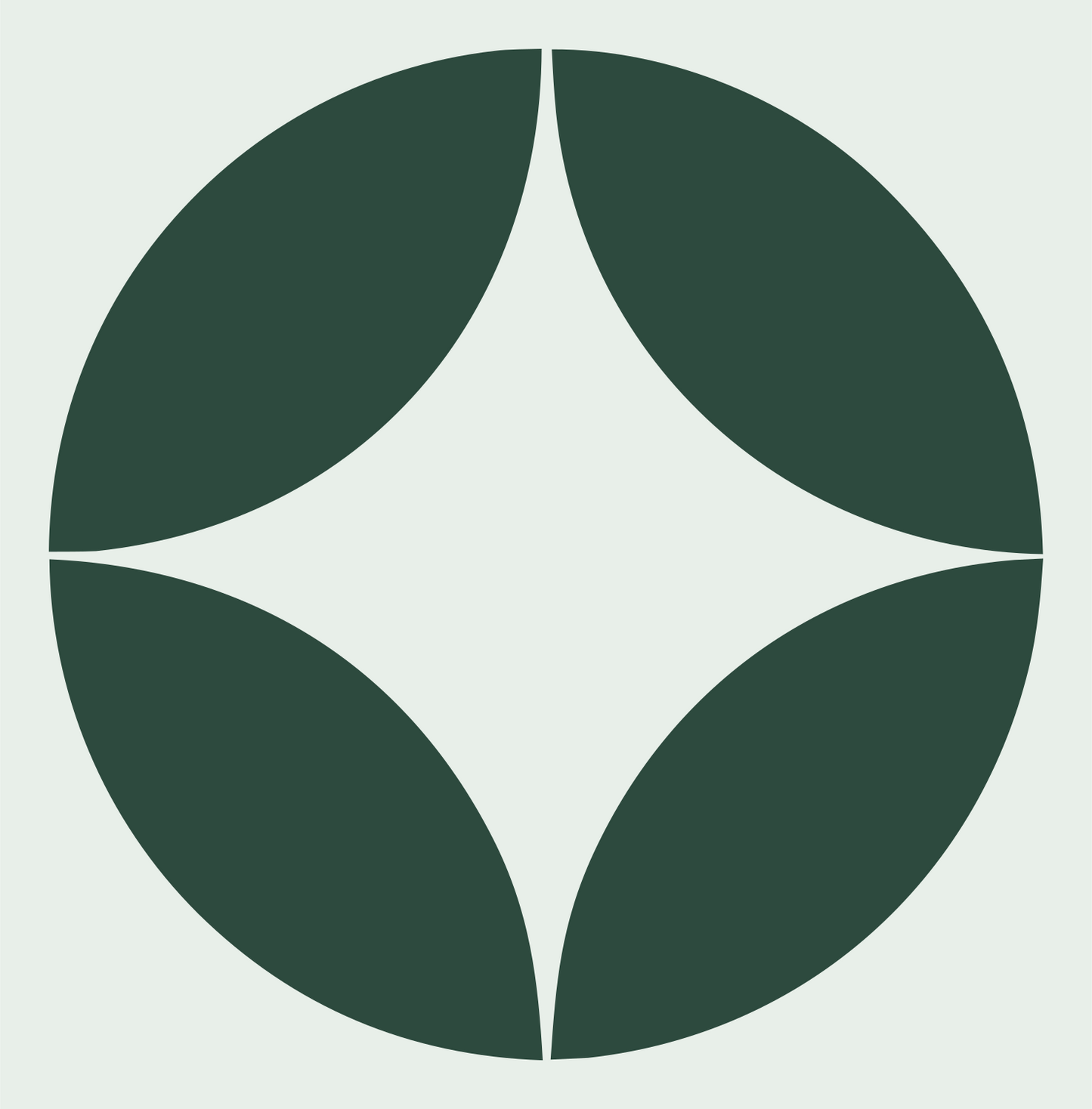 Negative Space Star Circle Badge #e8efe9/#2d4a3e