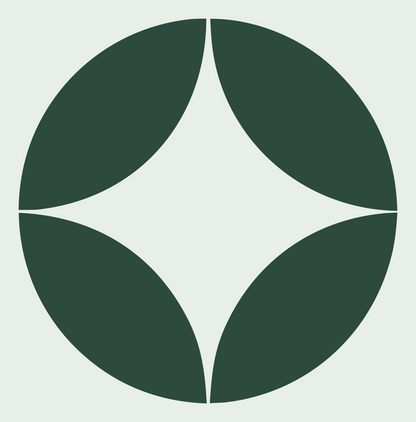Negative Space Star Circle Badge #e8efe9/#2d4a3e