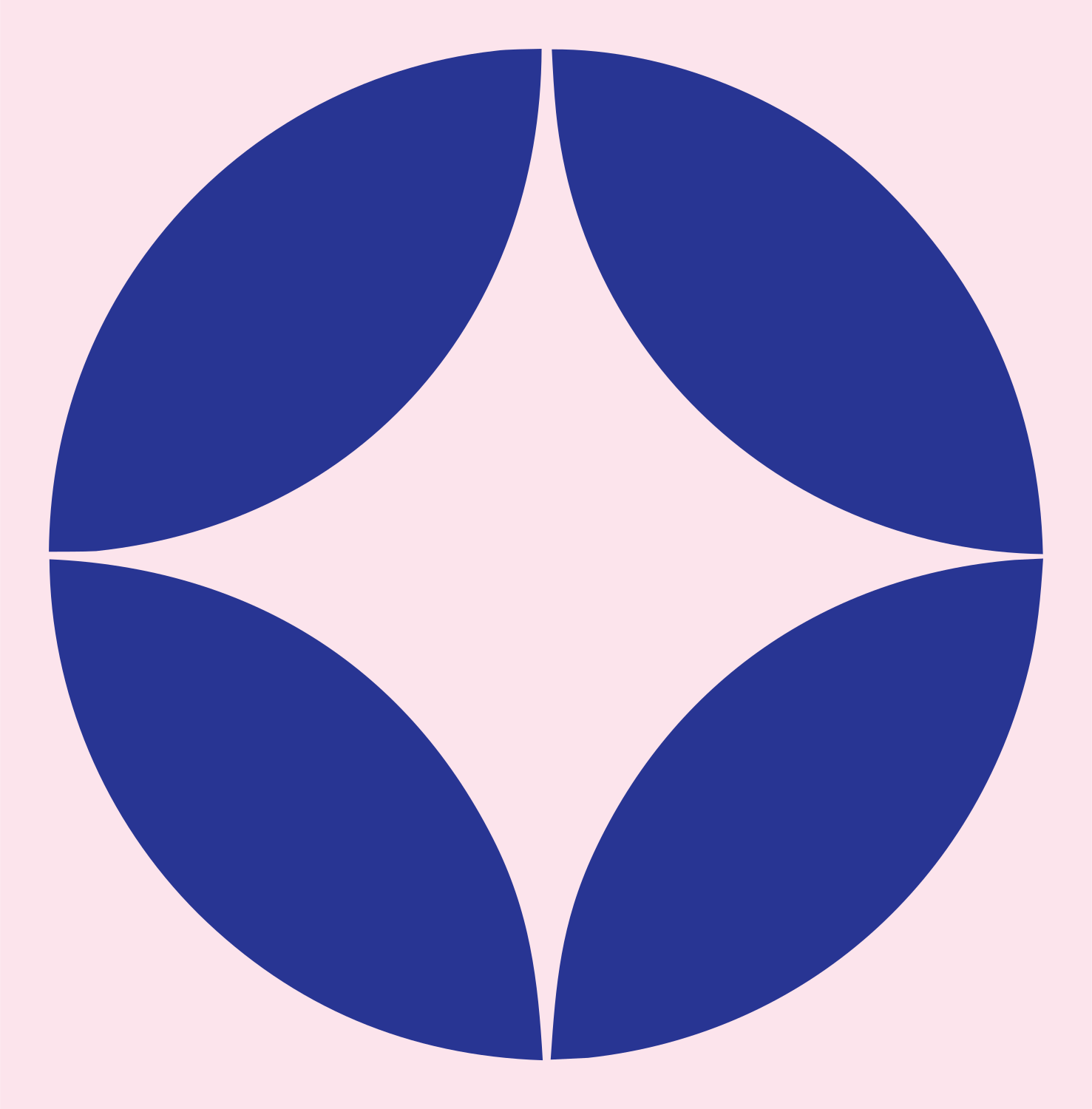Negative Space Star Circle Badge #fce4ec/#283593