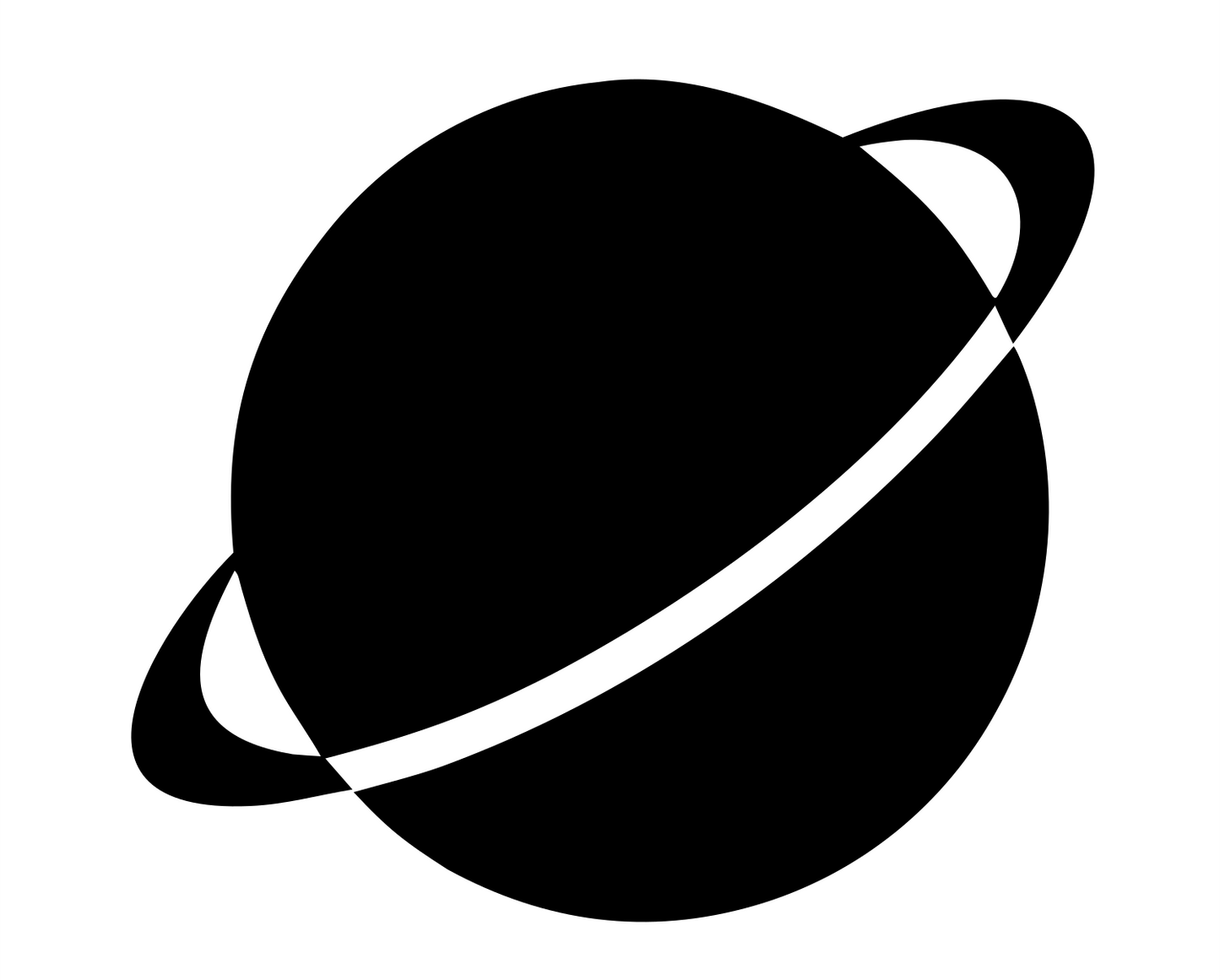 Negative Space Saturn Planet Logo #ffffff/#000000