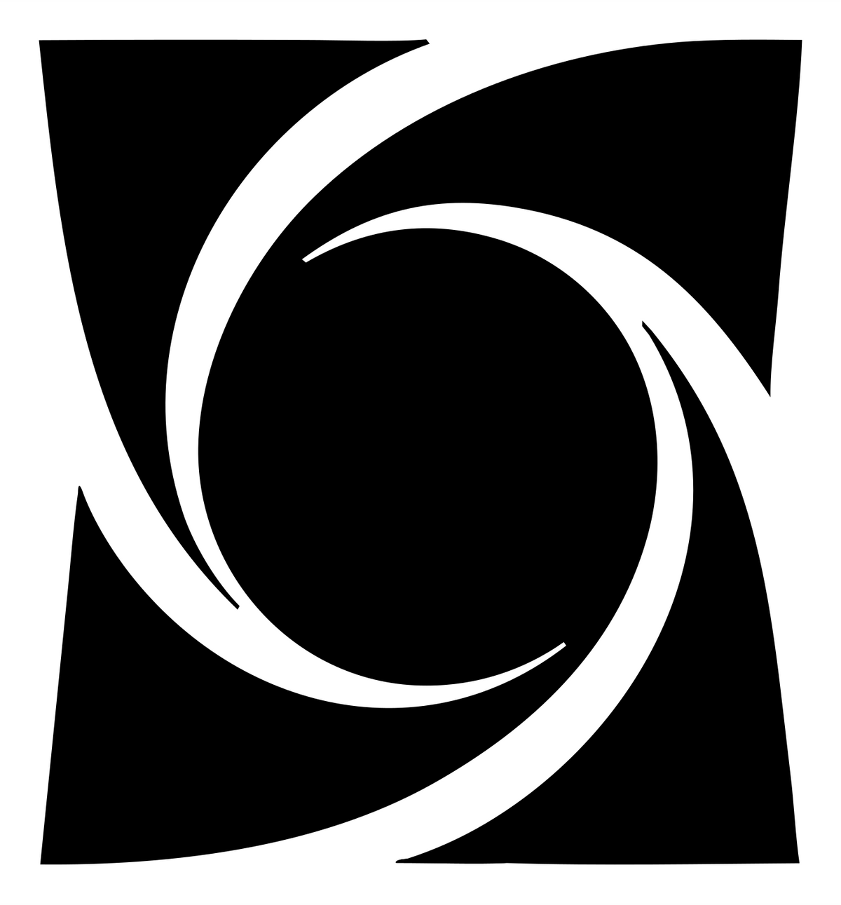 Negative Space Black Hole Emblem #ffffff/#000000
