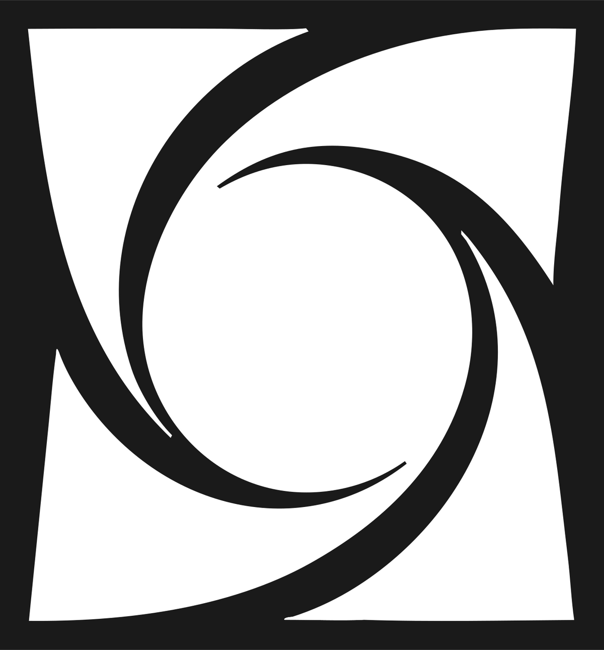 Negative Space Black Hole Emblem #1a1a1a/#ffffff