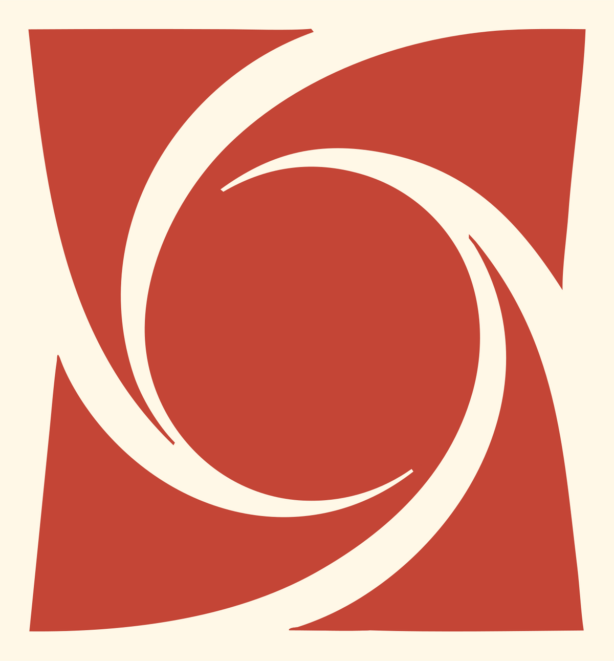 Negative Space Black Hole Emblem #fff8e7/#c44536
