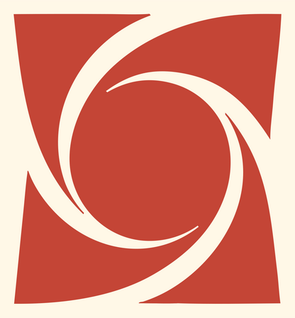 Negative Space Black Hole Emblem #fff8e7/#c44536