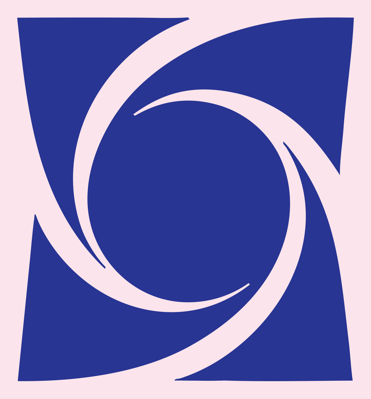 Negative Space Black Hole Emblem #fce4ec/#283593
