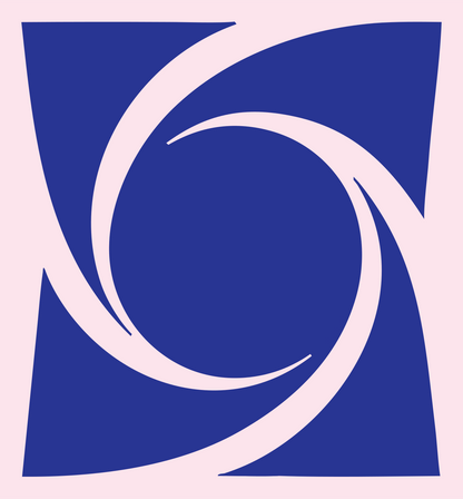 Negative Space Black Hole Emblem #fce4ec/#283593