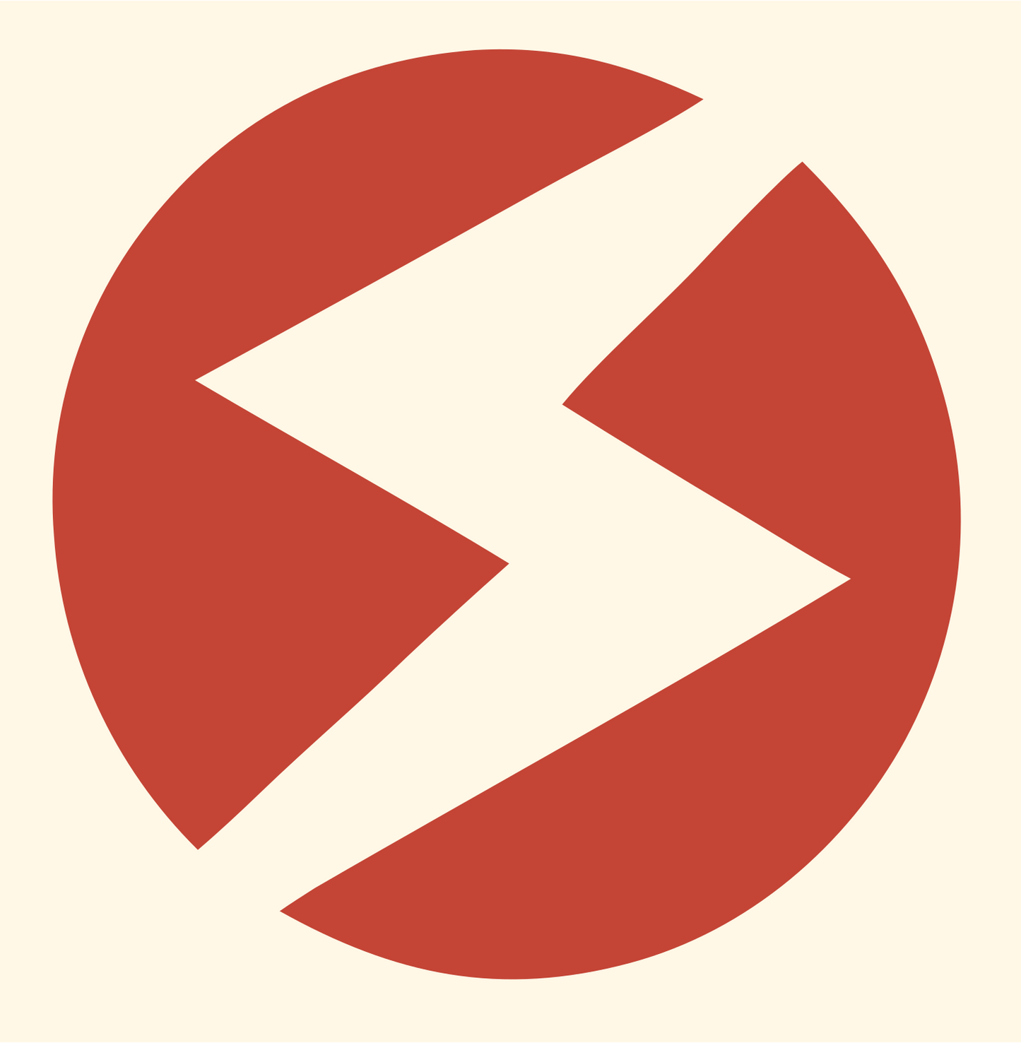 Negative Space Lightning Circle Badge #fff8e7/#c44536