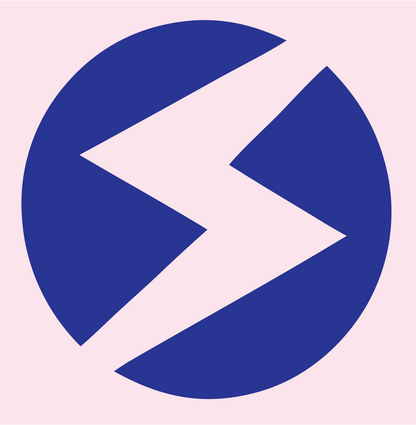 Negative Space Lightning Circle Badge #fce4ec/#283593