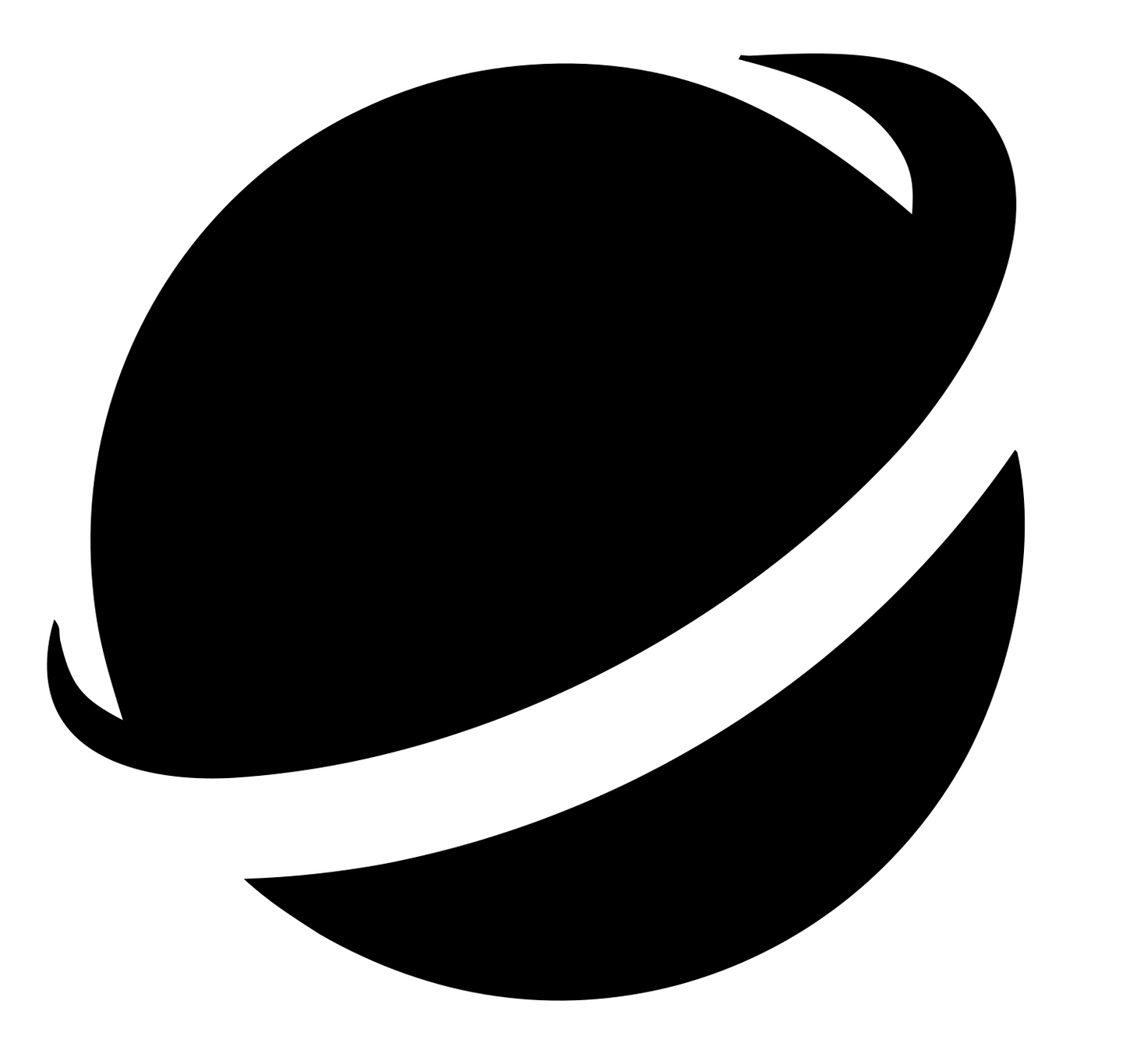 Negative Space Planet Ring Crest #ffffff/#000000