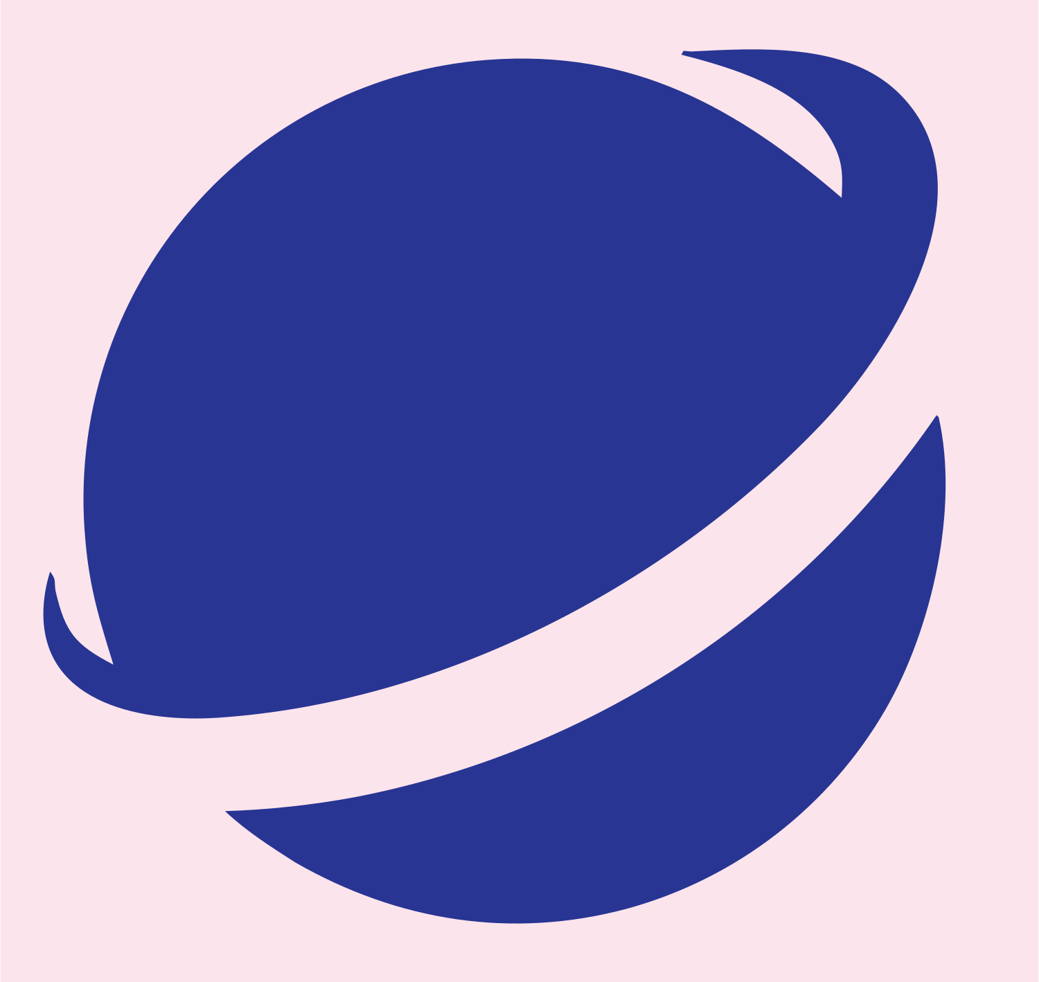 Negative Space Planet Ring Crest #fce4ec/#283593