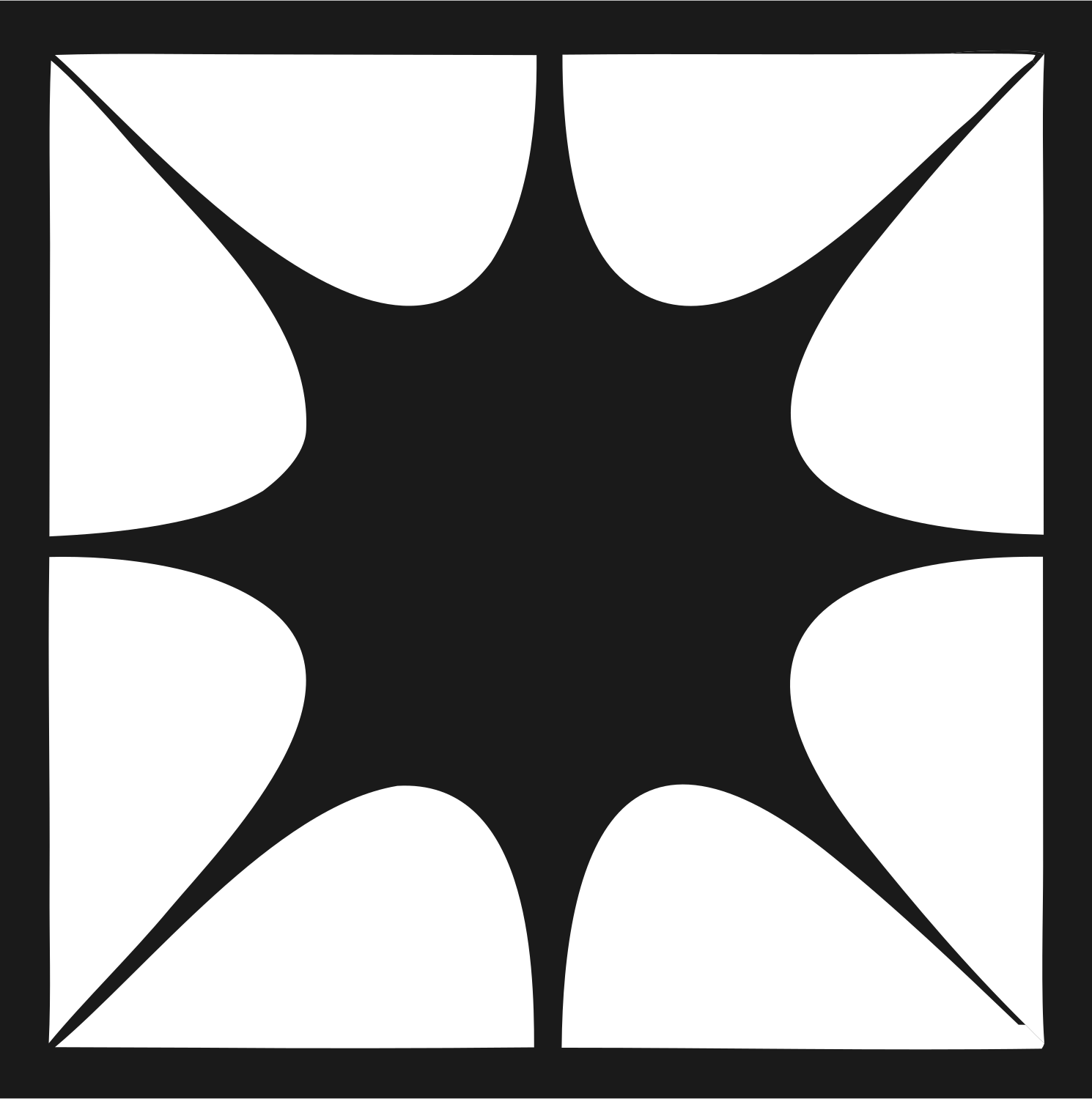Negative Space Star Burst Crest #1a1a1a/#ffffff