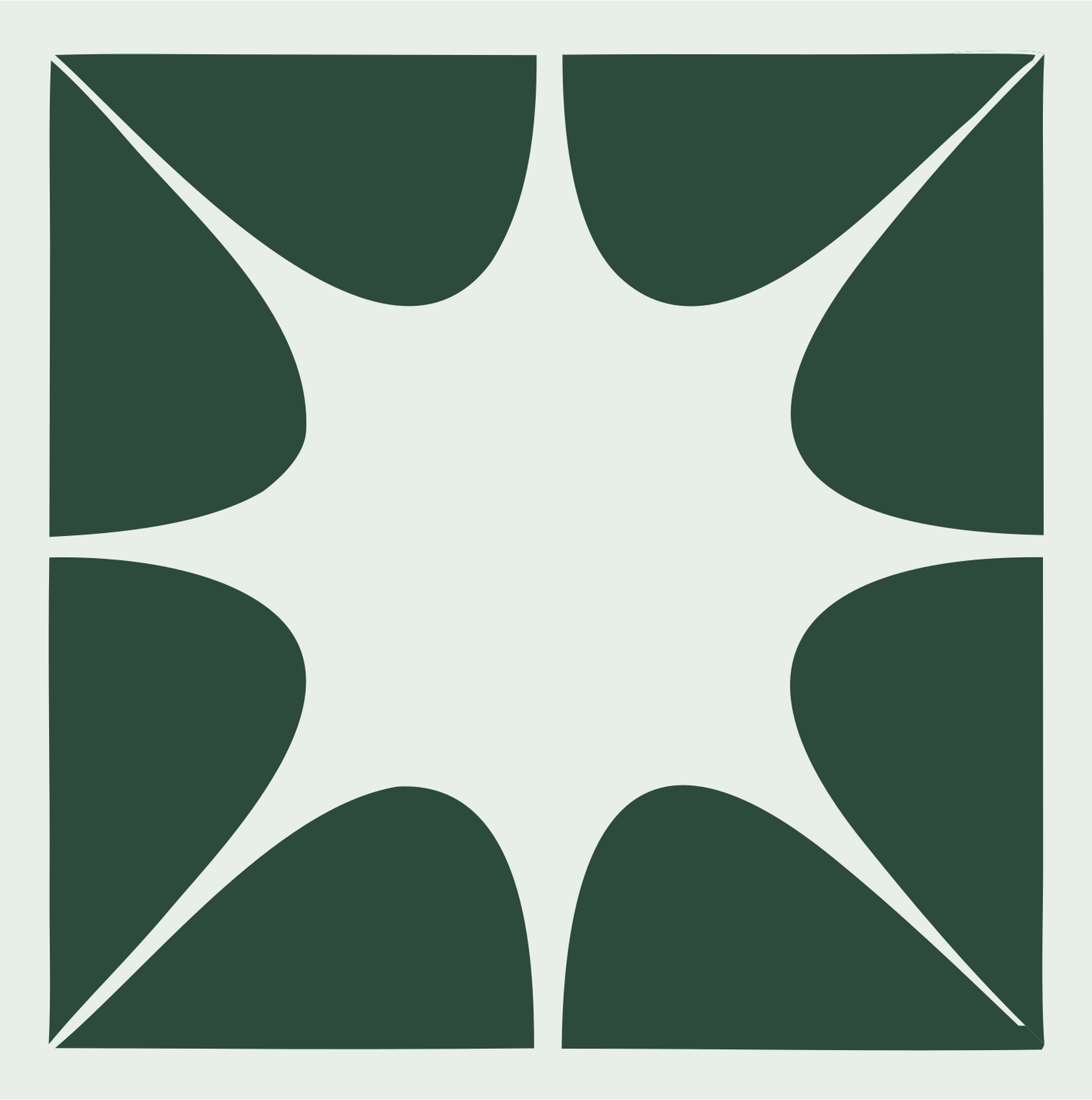 Negative Space Star Burst Crest #e8efe9/#2d4a3e