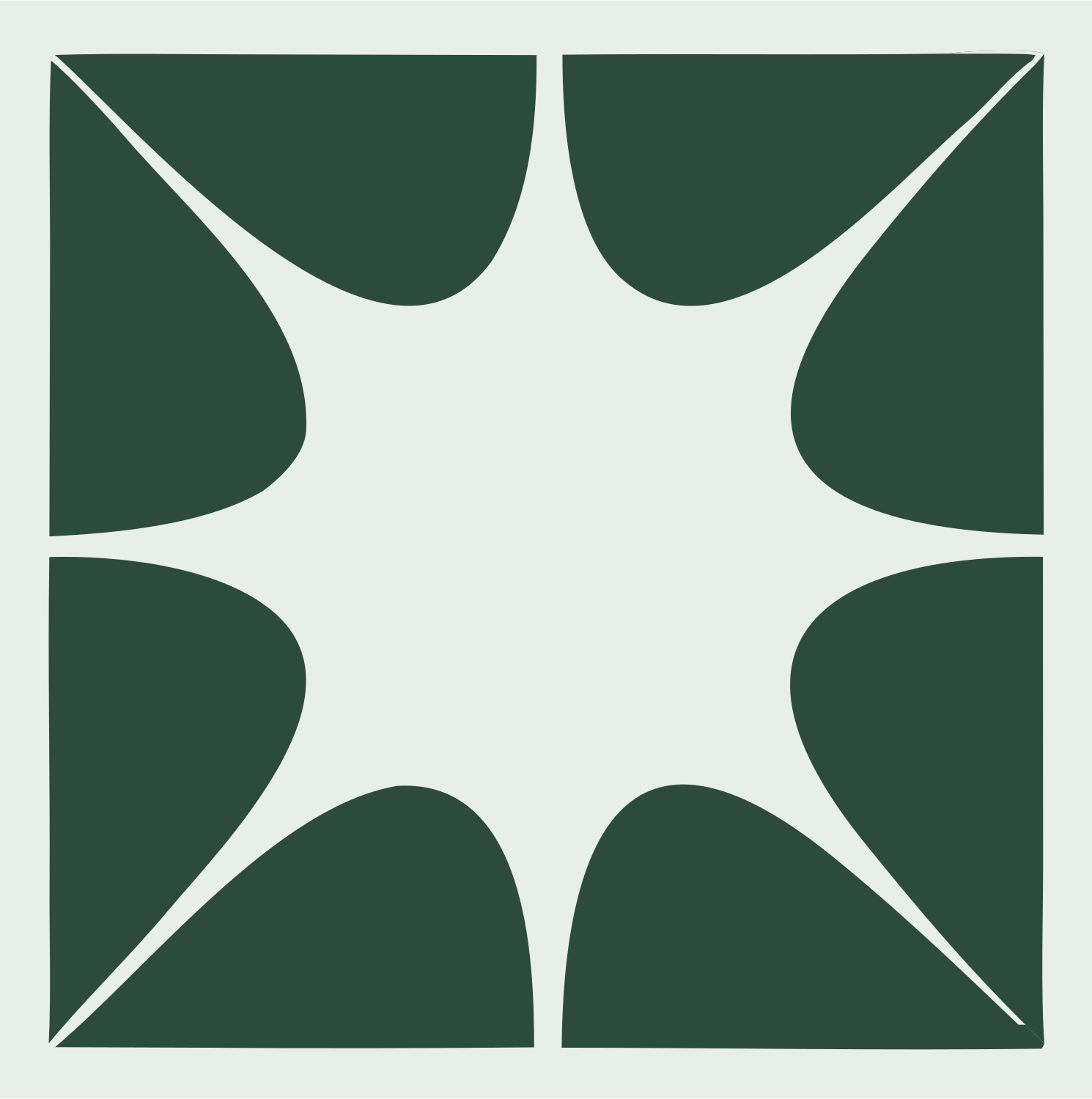 Negative Space Star Burst Crest #e8efe9/#2d4a3e