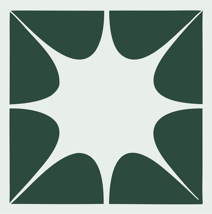 Negative Space Star Burst Crest #e8efe9/#2d4a3e