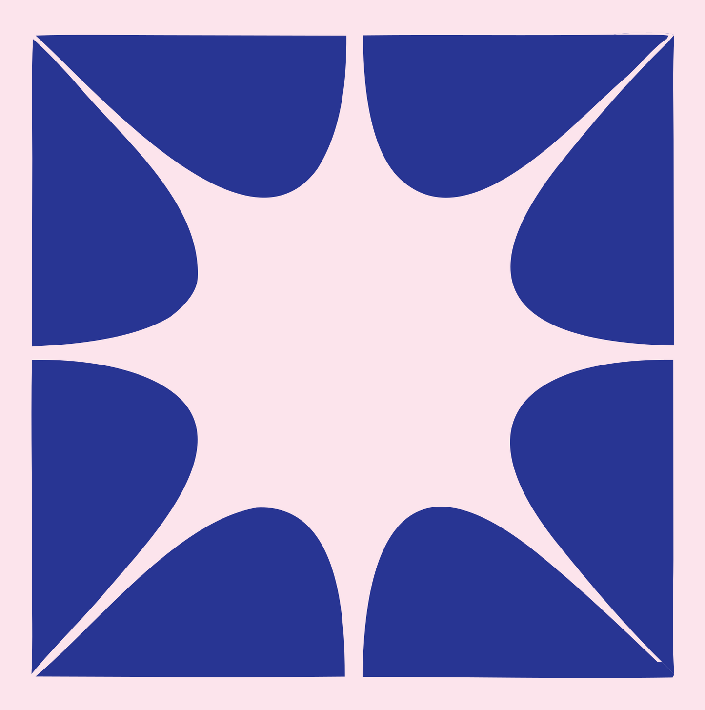 Negative Space Star Burst Crest #fce4ec/#283593