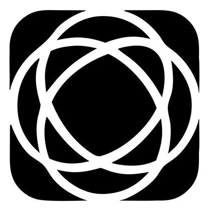 Orbiting Rings Atom Crest #ffffff/#000000