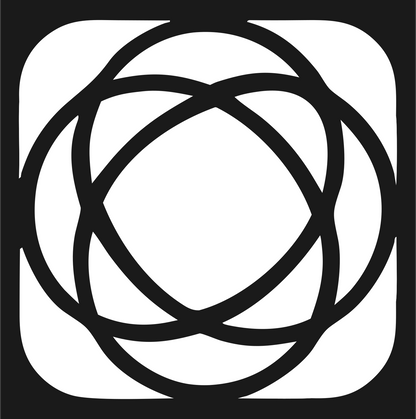 Orbiting Rings Atom Crest #1a1a1a/#ffffff