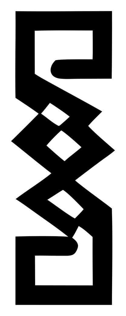 Bold Zigzag Chain Crest #ffffff/#000000