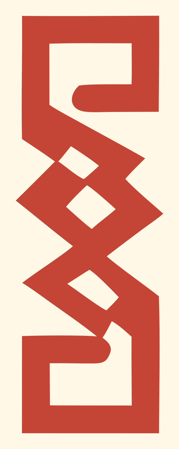 Bold Zigzag Chain Crest #fff8e7/#c44536