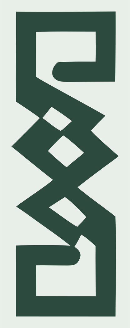 Bold Zigzag Chain Crest #e8efe9/#2d4a3e