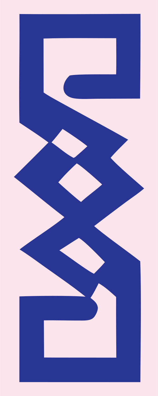 Bold Zigzag Chain Crest #fce4ec/#283593