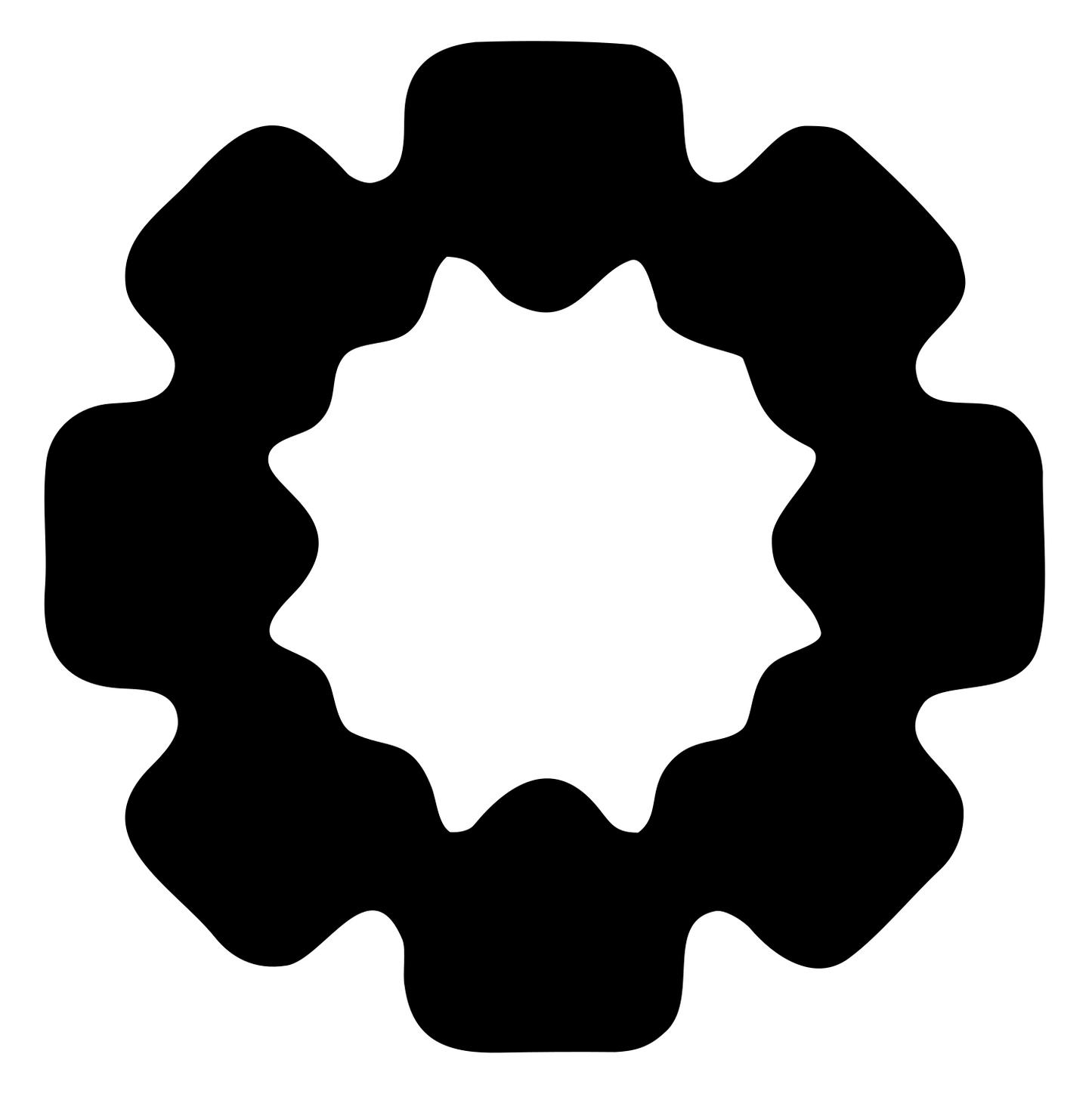 Blocky Gear Sun Badge #ffffff/#000000