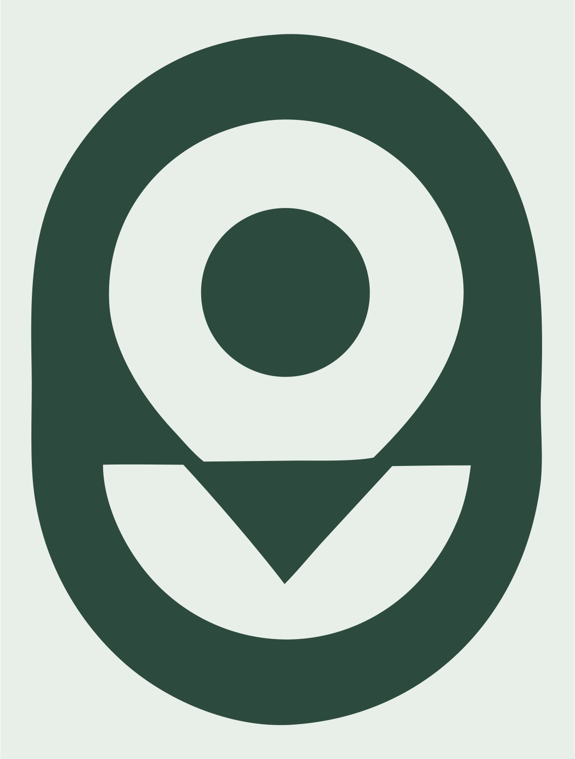 Blocky Map Pin Celestial Mark #e8efe9/#2d4a3e