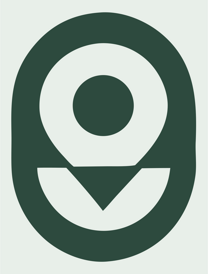 Blocky Map Pin Celestial Mark #e8efe9/#2d4a3e