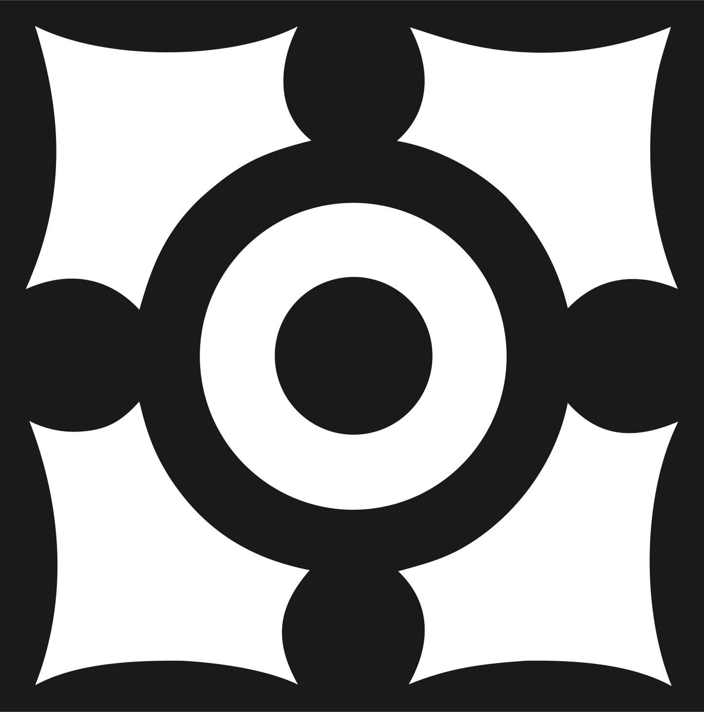 Chunky Crosshair Ring Mark #1a1a1a/#ffffff