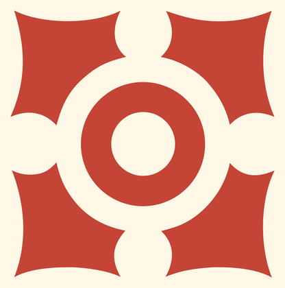 Chunky Crosshair Ring Mark #fff8e7/#c44536
