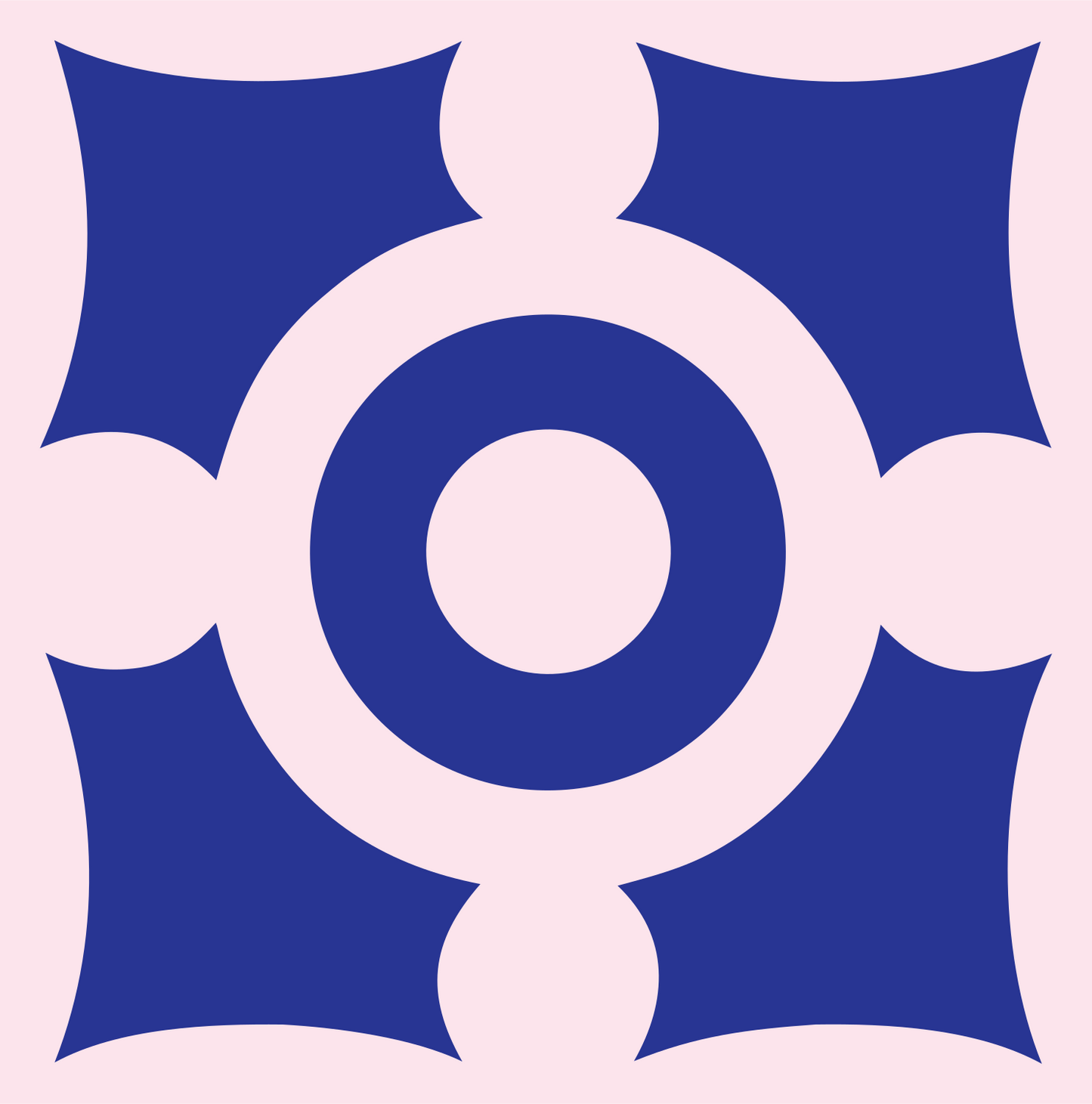 Chunky Crosshair Ring Mark #fce4ec/#283593