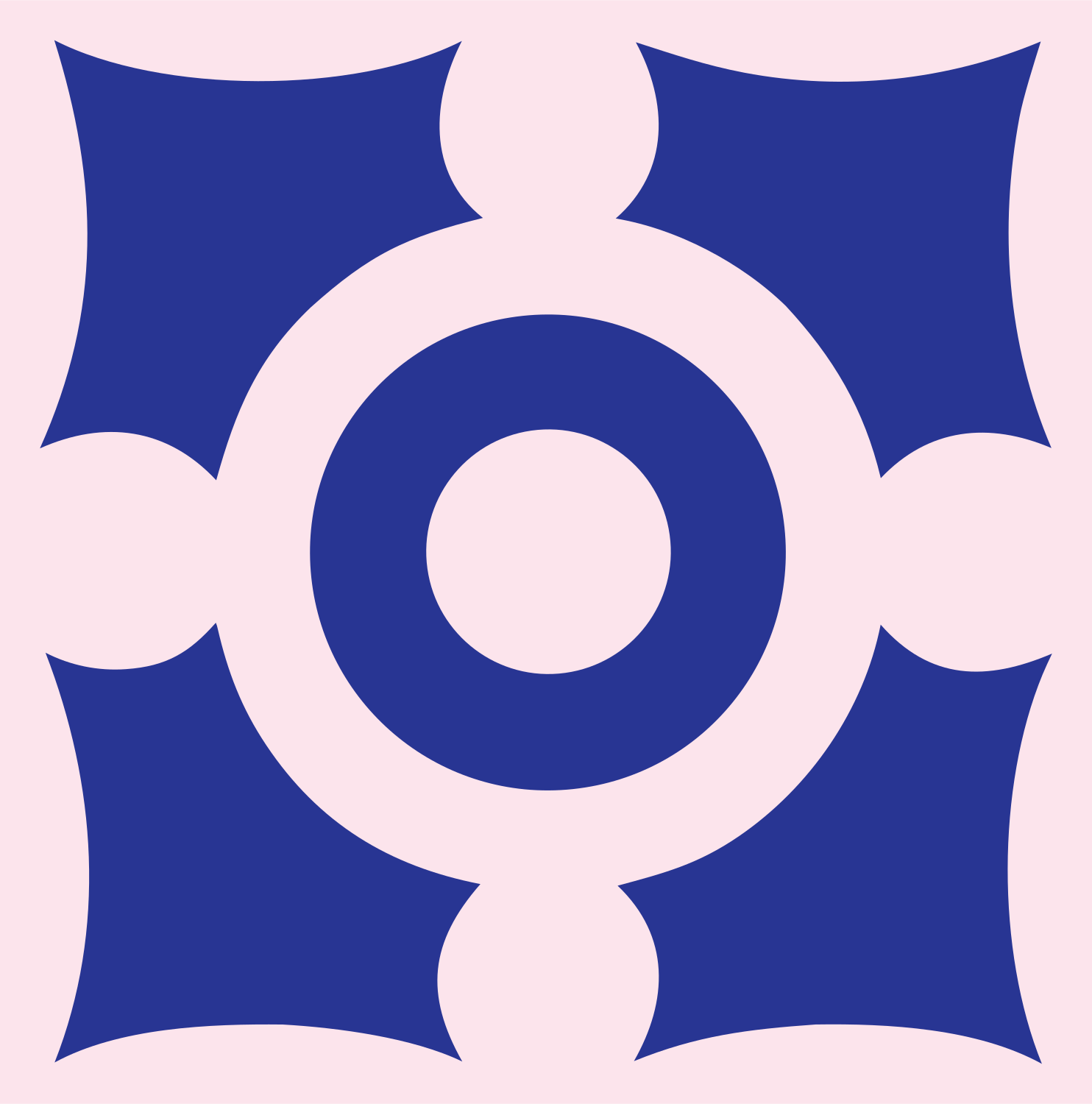 Chunky Crosshair Ring Mark #fce4ec/#283593