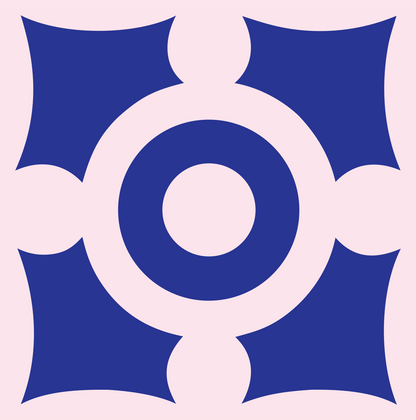 Chunky Crosshair Ring Mark #fce4ec/#283593