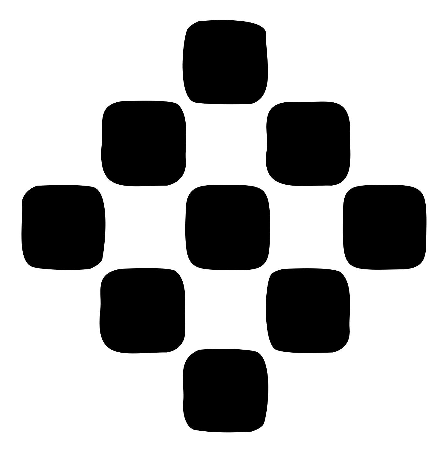 Chunky Grid Star Icon #ffffff/#000000