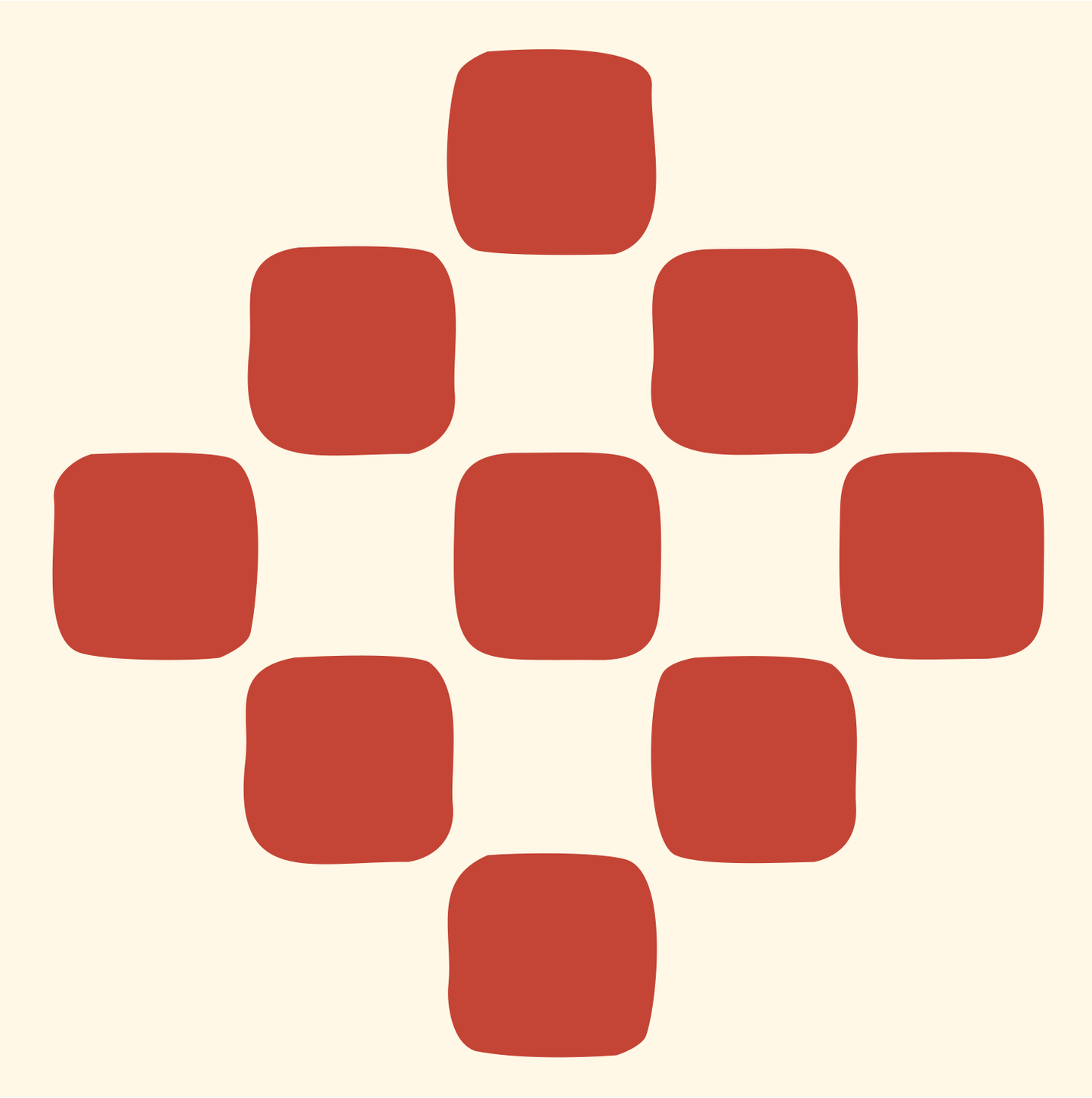 Chunky Grid Star Icon #fff8e7/#c44536