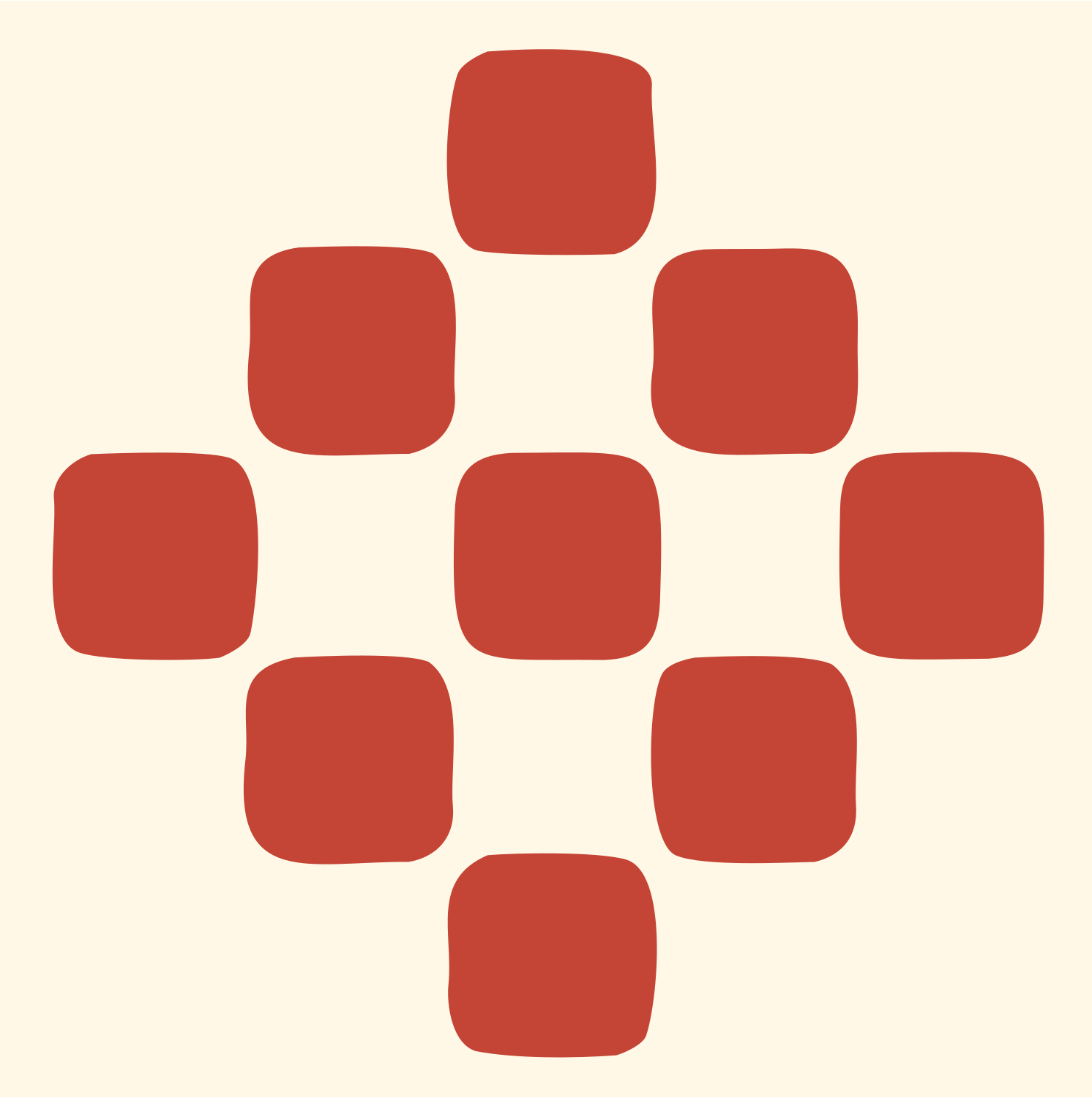 Chunky Grid Star Icon #fff8e7/#c44536