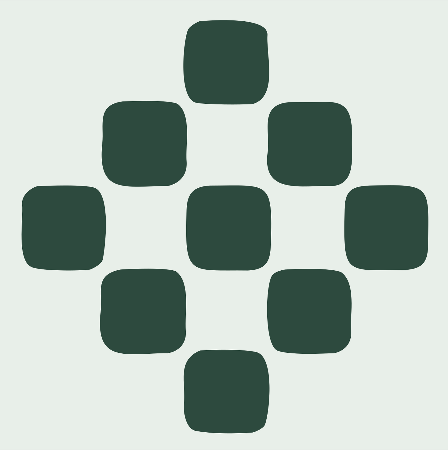 Chunky Grid Star Icon #e8efe9/#2d4a3e