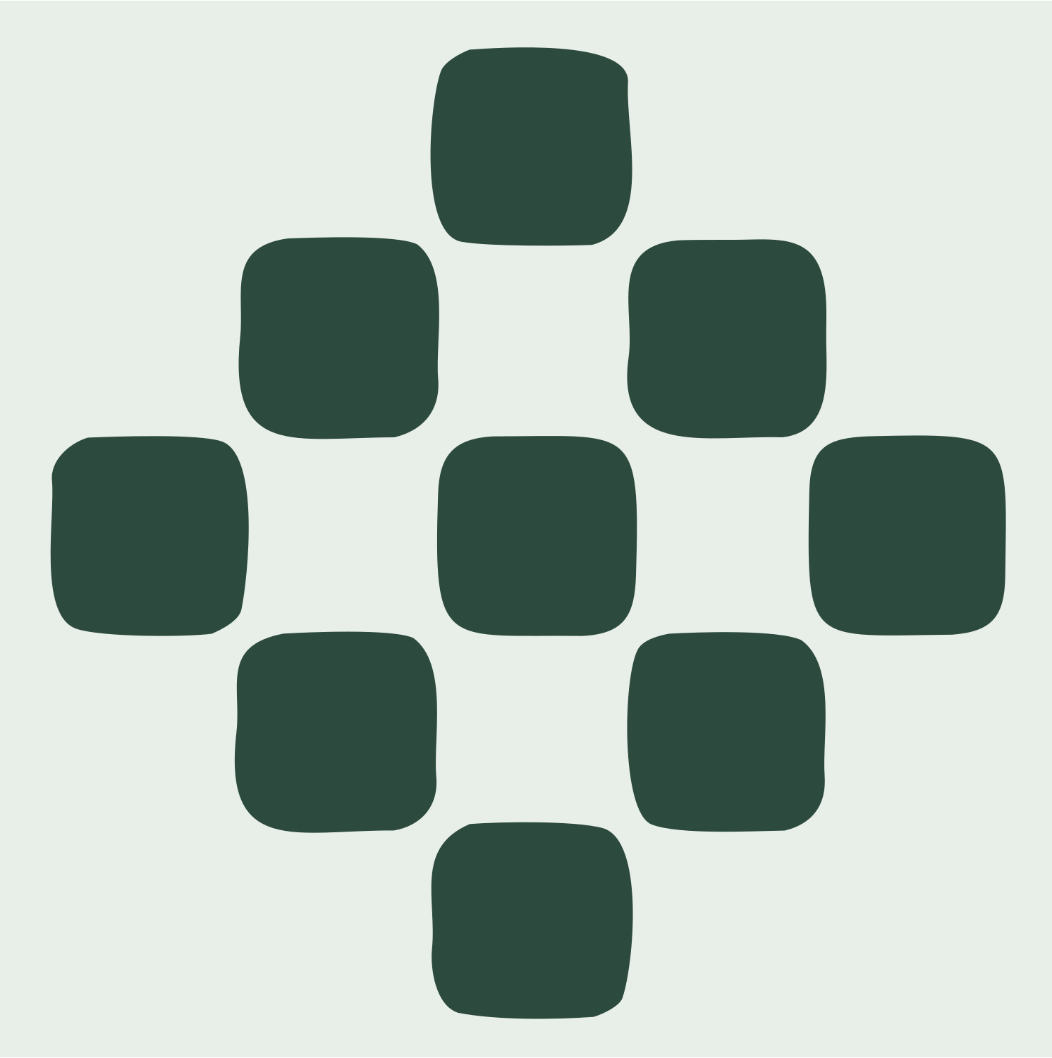 Chunky Grid Star Icon #e8efe9/#2d4a3e
