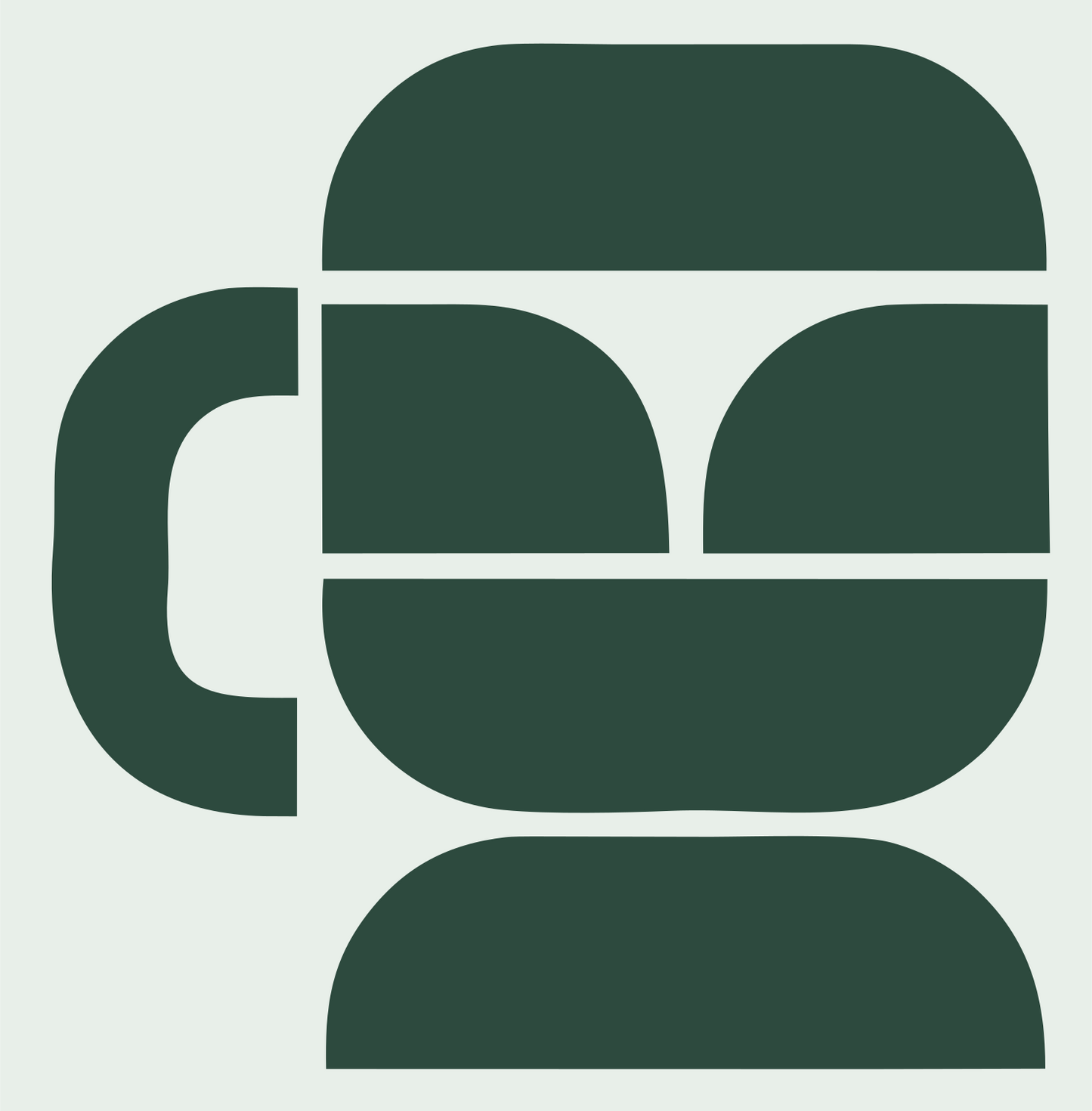 Geometric Coffee Mug Badge #e8efe9/#2d4a3e