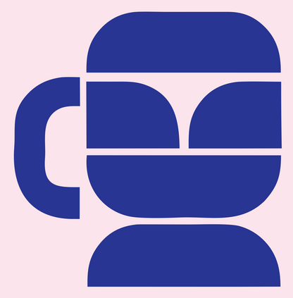 Geometric Coffee Mug Badge #fce4ec/#283593